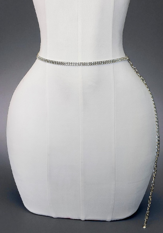 Silver Belt Rhinestone