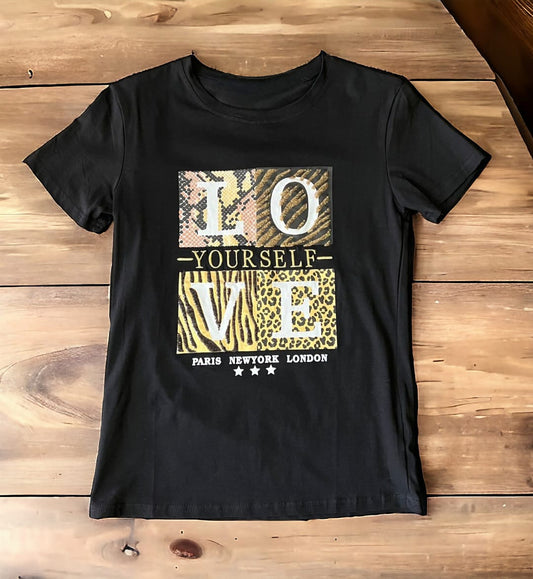 Gold Love Yourself T shirt