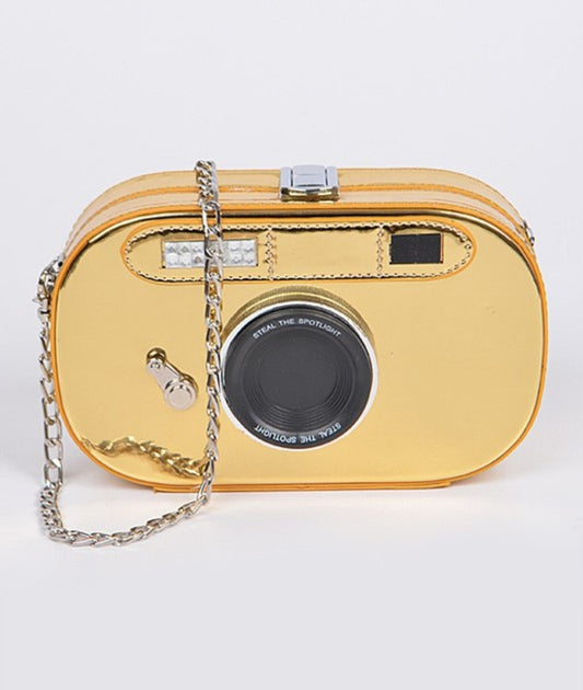 Camera Gold Clutch