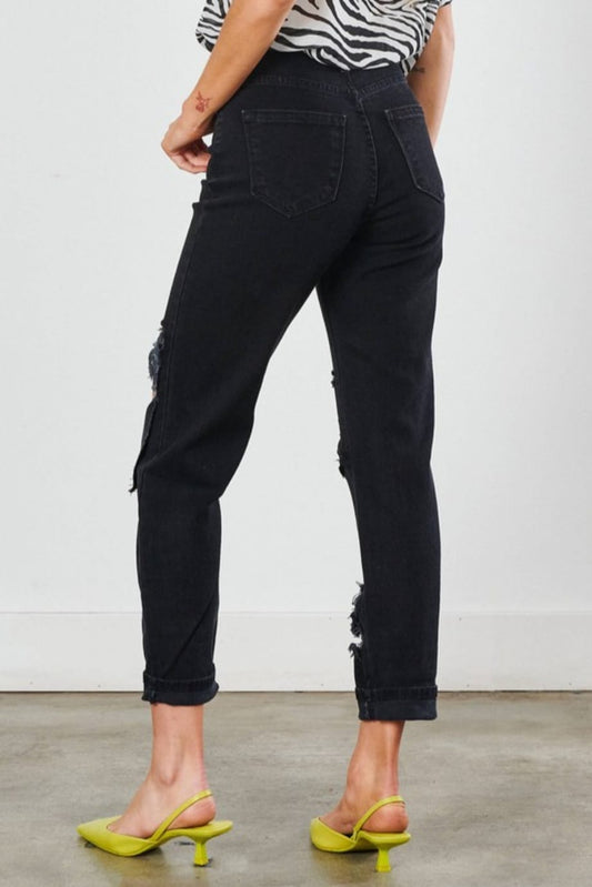 Black Hembras Mom Jean