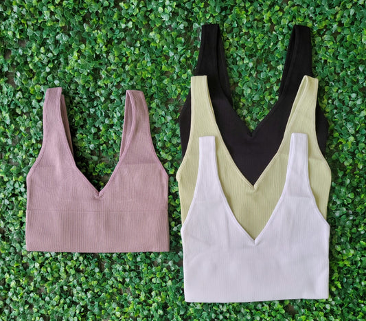 V Basic Crop Top