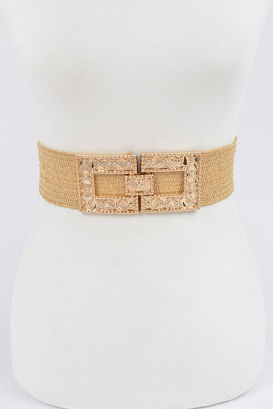 Square Gold Belt With Rainstones