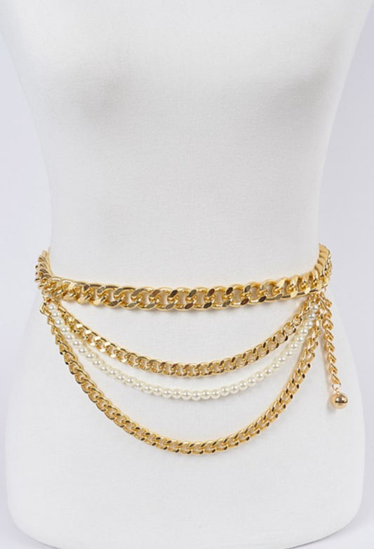 Pearl chains belt