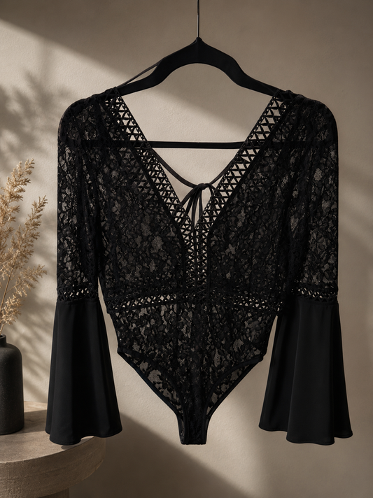 Wide Sleeve Lace Bodysuit