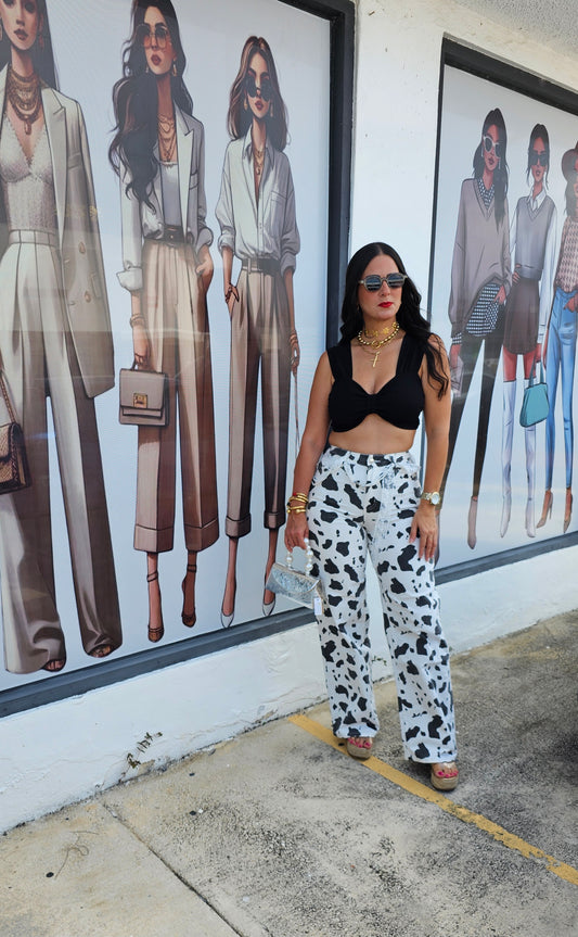 Cow Print Jeans