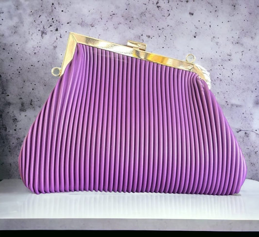 Purple Leather Clutch