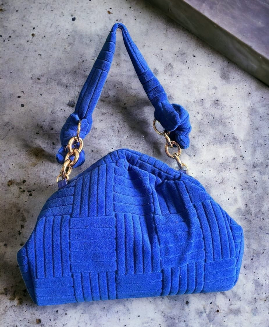 Velvet Royal Blue Clutch