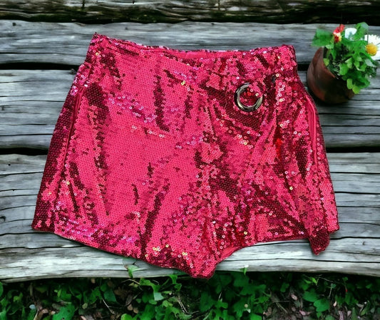 Fuschia Sequins Skort