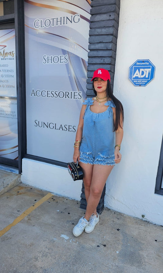 Tina Denim Romper