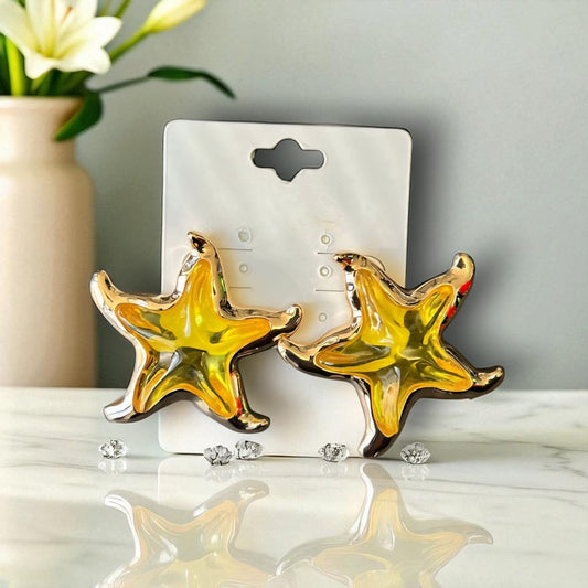 Earrings Star Yellow