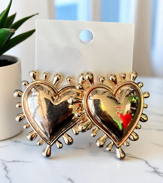 Earrings Heart Sun
