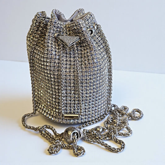 Silver Rhinestone Clutch