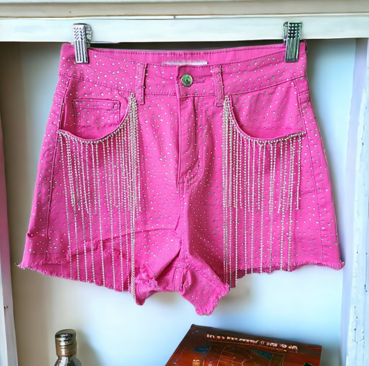 Pink Rhinestone Short