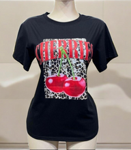 Load image into Gallery viewer, Black Tshirt Cherry
