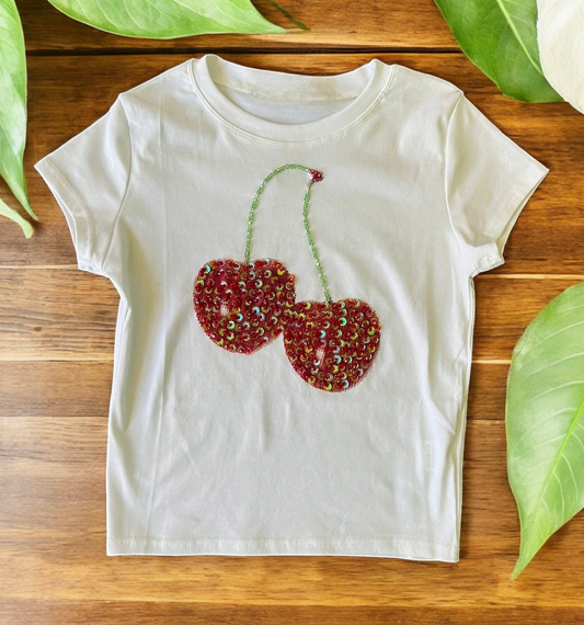 Cherry Sequins Tshirt