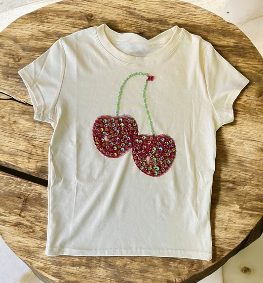 Cherry Sequins Tshirt