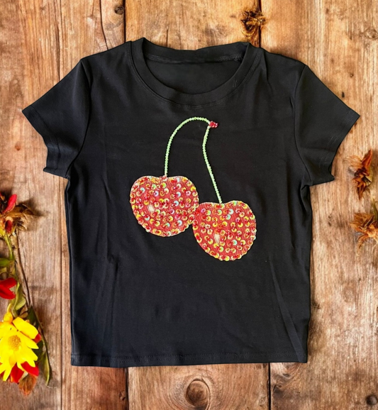 Cherry Sequins Tshirt