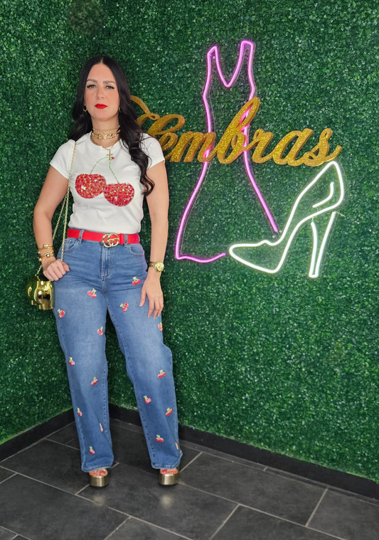 Cherry Sequins Tshirt