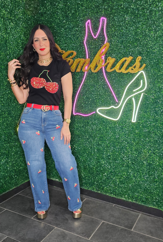 Cherry Sequins Tshirt