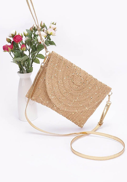 Gold Espadrille Clutch