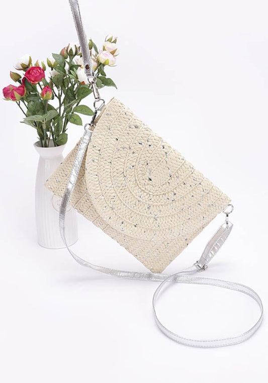 Silver Espadrille Clutch