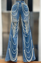 Load image into Gallery viewer, Denim Pearl Jeans
