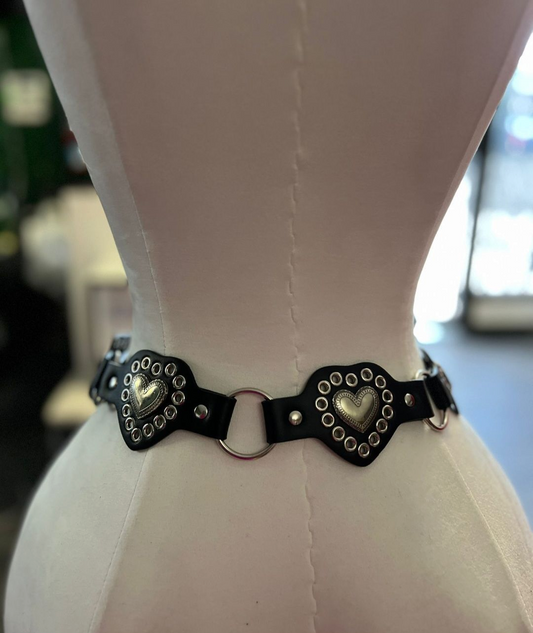 Black Silver Belt Heart