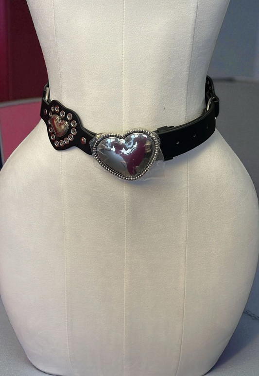 Black Silver Belt Heart