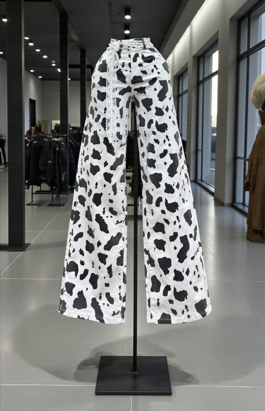 Cow Print Jeans