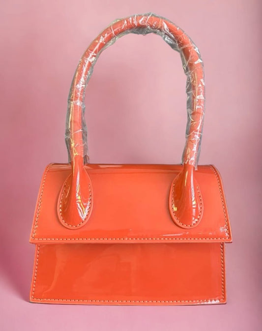 Glossy Orange Clutch