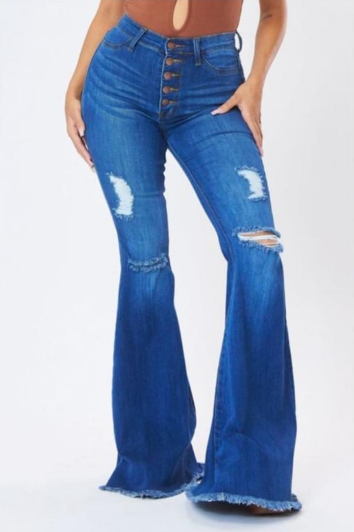 Broken Bell Bottom Jean