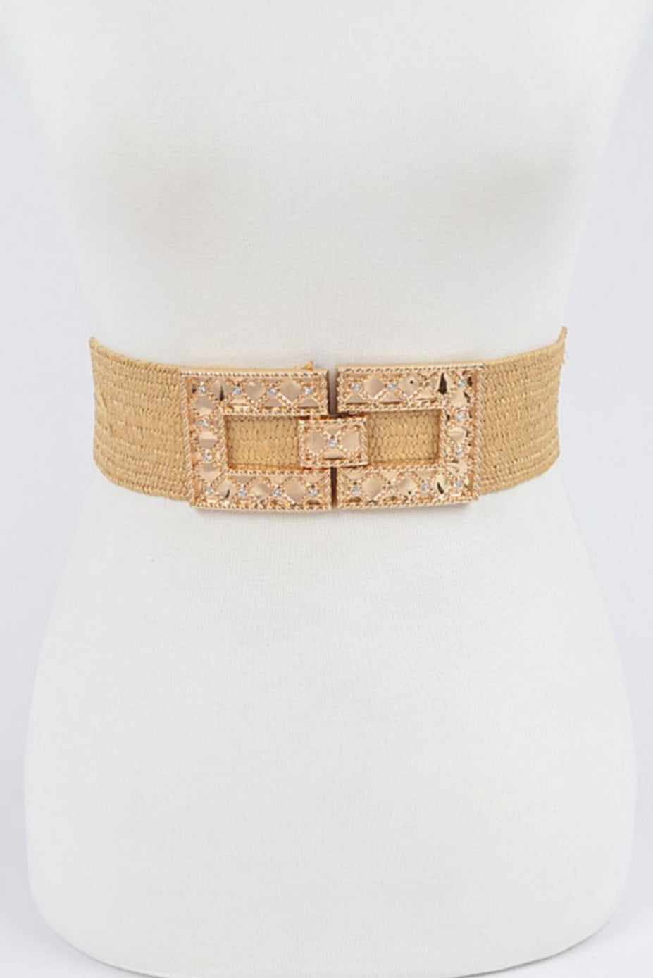 Square Gold Belt With Rainstones